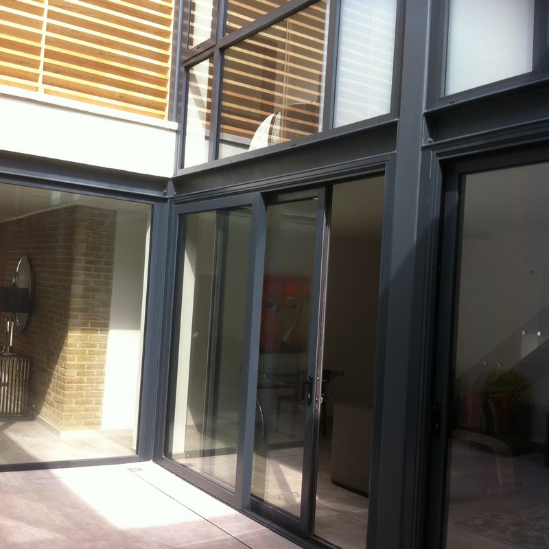 Anthracite aluminium sliding patio doors fitted in Palmers Green